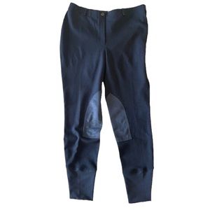 TuffRider Starter Breeches Women's 36 Blue Low-Rise Pull-On Knee Patches NWOT